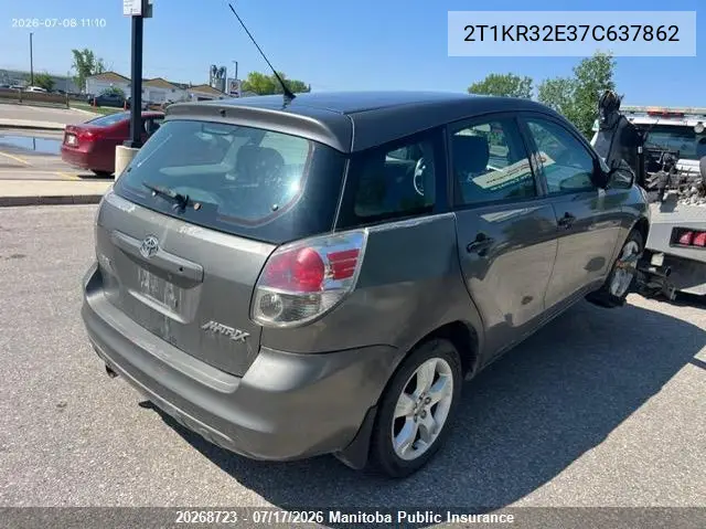 2007 Toyota Matrix VIN: 2T1KR32E37C637862 Lot: 20268723