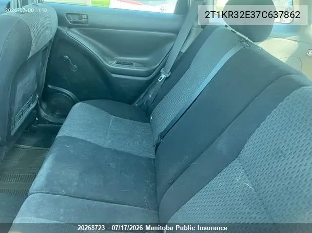 2007 Toyota Matrix VIN: 2T1KR32E37C637862 Lot: 20268723