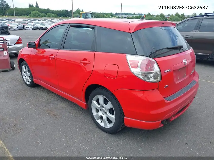 2007 Toyota Matrix Xr VIN: 2T1KR32E87C632687 Lot: 45293191
