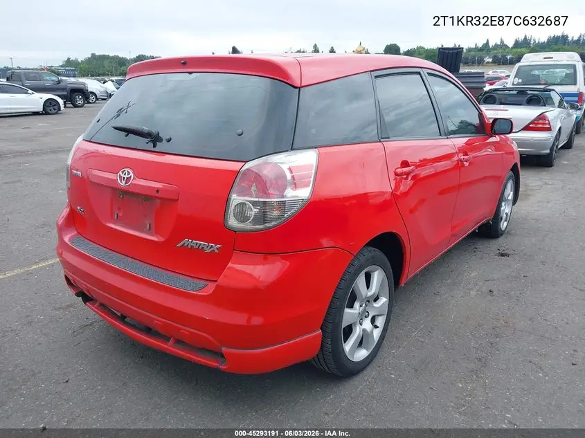 2007 Toyota Matrix Xr VIN: 2T1KR32E87C632687 Lot: 45293191