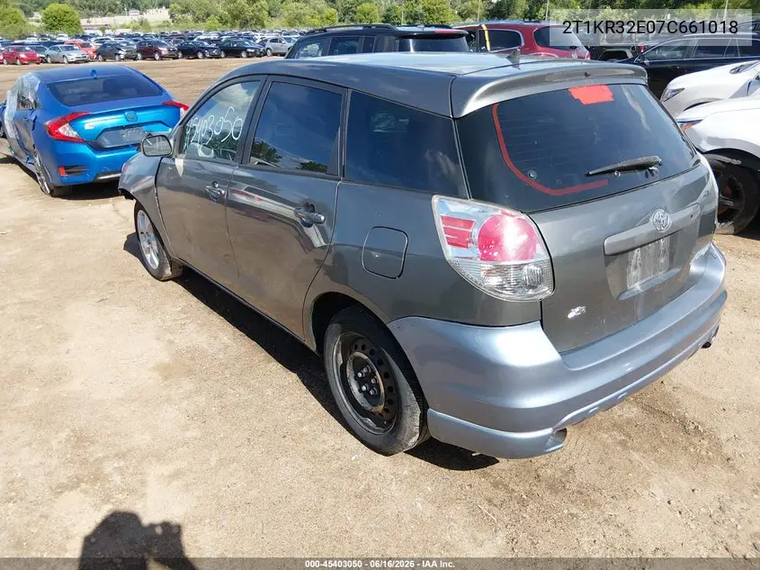 2007 Toyota Matrix Xr VIN: 2T1KR32E07C661018 Lot: 45403050