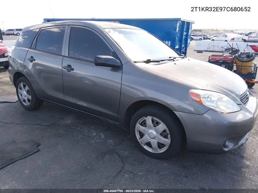 2007 Toyota Matrix VIN: 2T1KR32E97C680652 Lot: 45467705