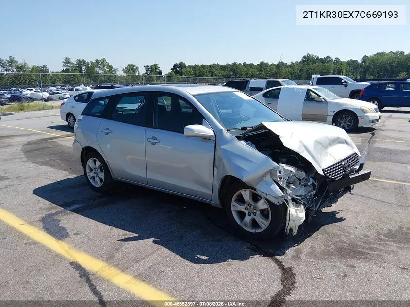 2007 Toyota Matrix Xr VIN: 2T1KR30EX7C669193 Lot: 45552897