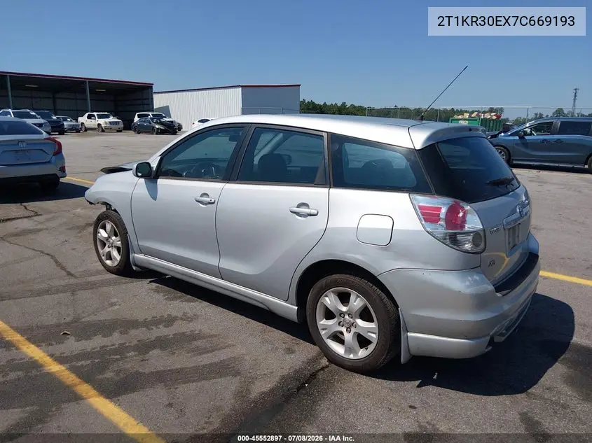2007 Toyota Matrix Xr VIN: 2T1KR30EX7C669193 Lot: 45552897