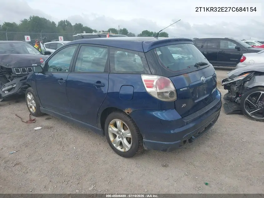 2007 Toyota Matrix Xr VIN: 2T1KR32E27C684154 Lot: 45586489