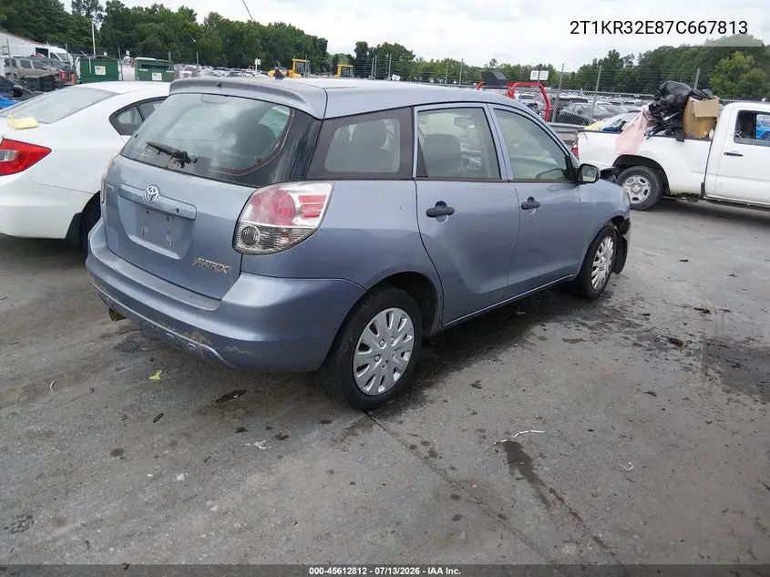 2007 Toyota Matrix VIN: 2T1KR32E87C667813 Lot: 45612812
