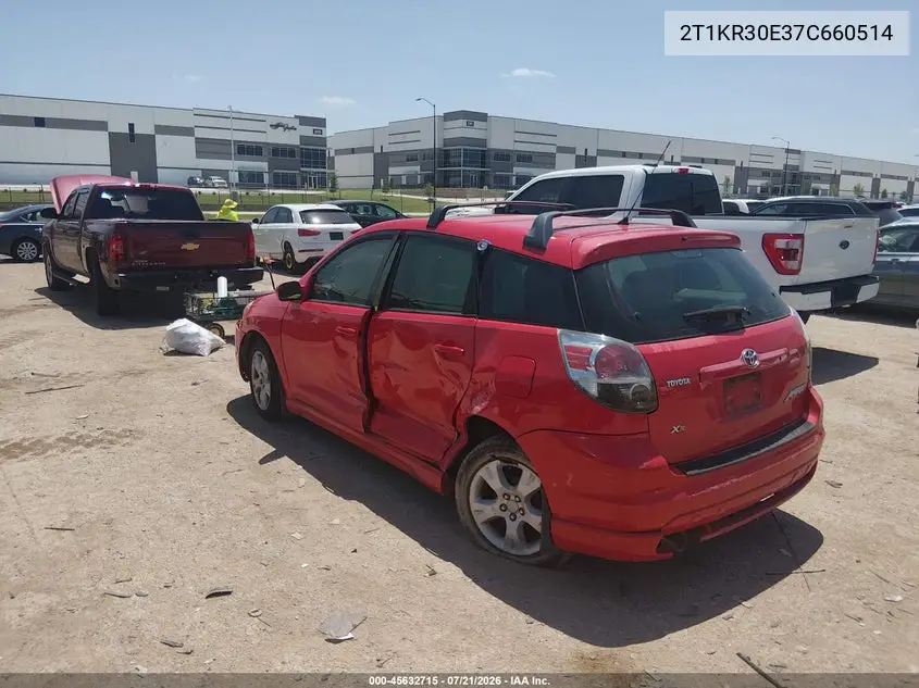 2007 Toyota Matrix Xr VIN: 2T1KR30E37C660514 Lot: 45632715