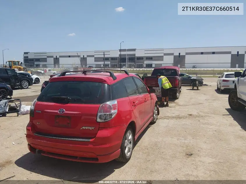 2007 Toyota Matrix Xr VIN: 2T1KR30E37C660514 Lot: 45632715