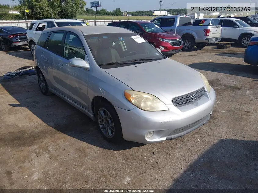2007 Toyota Matrix Xr VIN: 2T1KR32E37C635769 Lot: 45639653