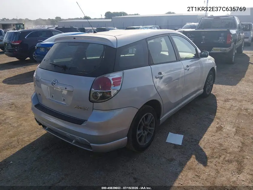 2007 Toyota Matrix Xr VIN: 2T1KR32E37C635769 Lot: 45639653