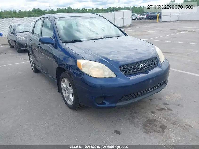 2008 Toyota Matrix Wagon VIN: 2T1KR32E98C701503 Lot: 12632588x