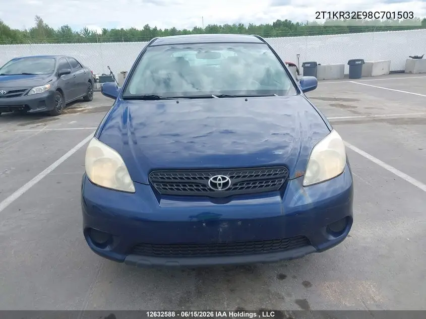 2008 Toyota Matrix Wagon VIN: 2T1KR32E98C701503 Lot: 12632588x