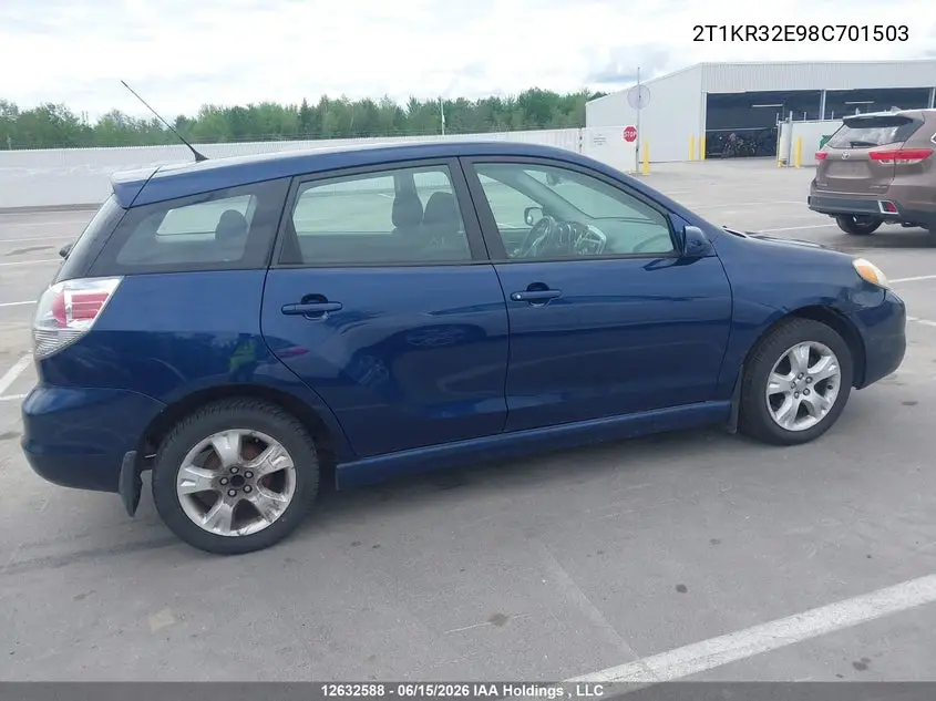 2008 Toyota Matrix Wagon VIN: 2T1KR32E98C701503 Lot: 12632588x
