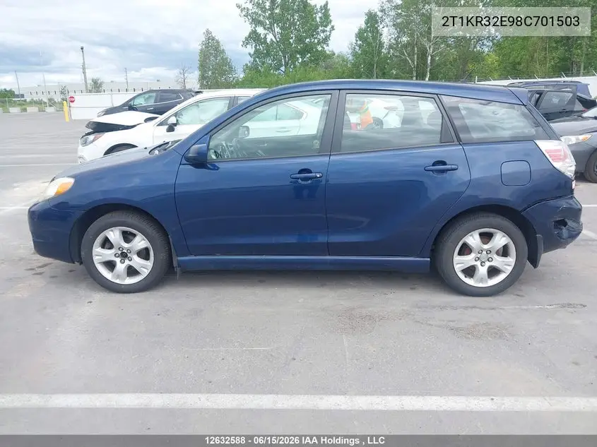 2008 Toyota Matrix Wagon VIN: 2T1KR32E98C701503 Lot: 12632588x