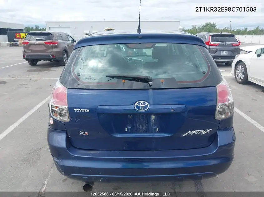 2008 Toyota Matrix Wagon VIN: 2T1KR32E98C701503 Lot: 12632588x