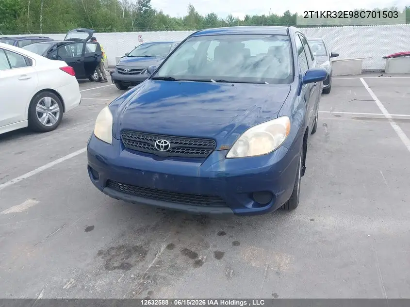 2008 Toyota Matrix Wagon VIN: 2T1KR32E98C701503 Lot: 12632588x