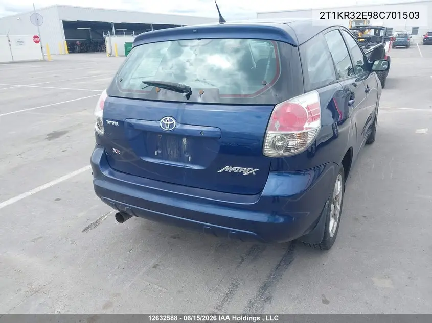 2008 Toyota Matrix Wagon VIN: 2T1KR32E98C701503 Lot: 12632588x