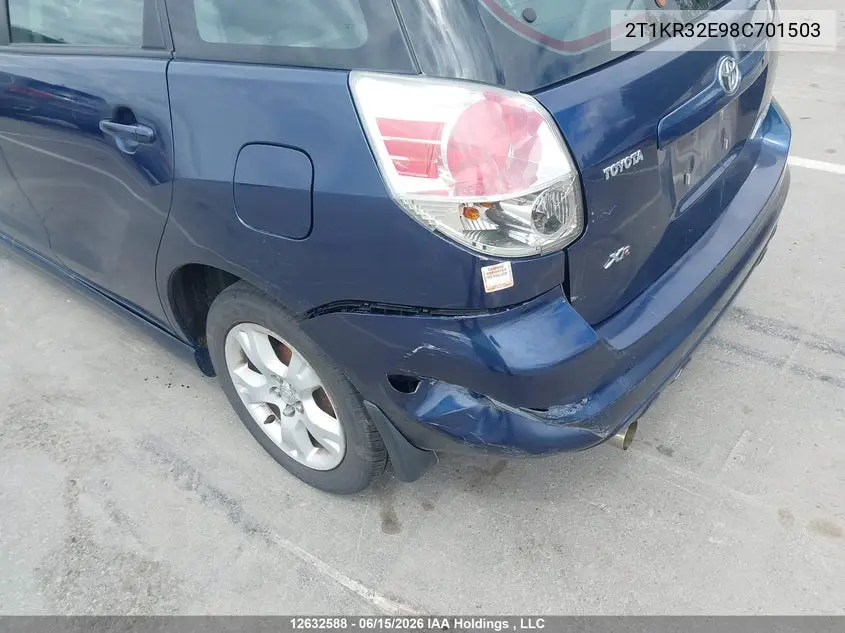 2008 Toyota Matrix Wagon VIN: 2T1KR32E98C701503 Lot: 12632588x
