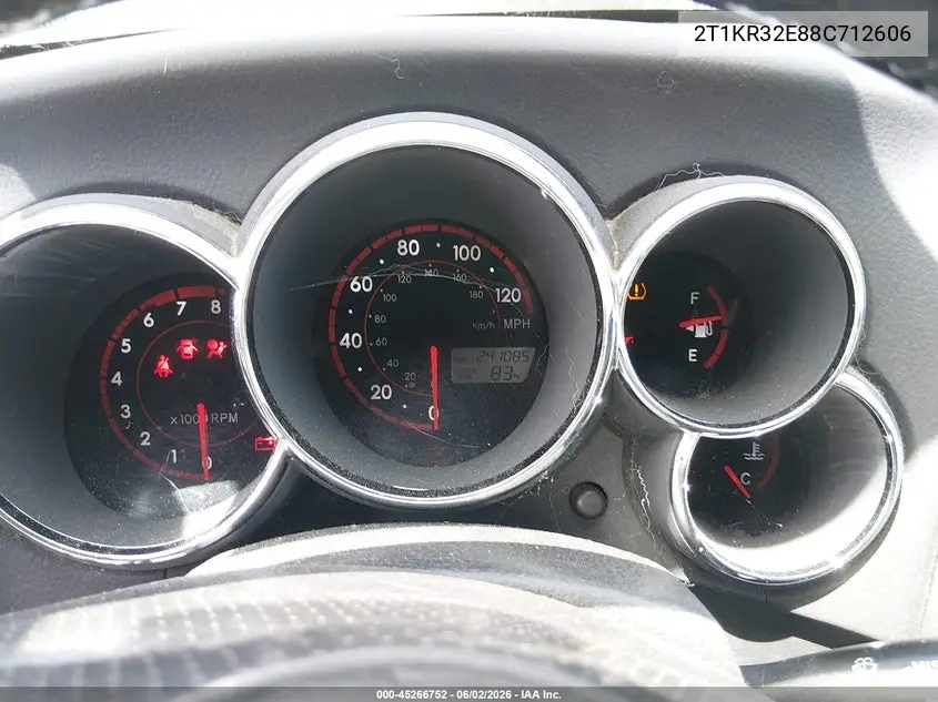 2008 Toyota Matrix Xr VIN: 2T1KR32E88C712606 Lot: 45266752