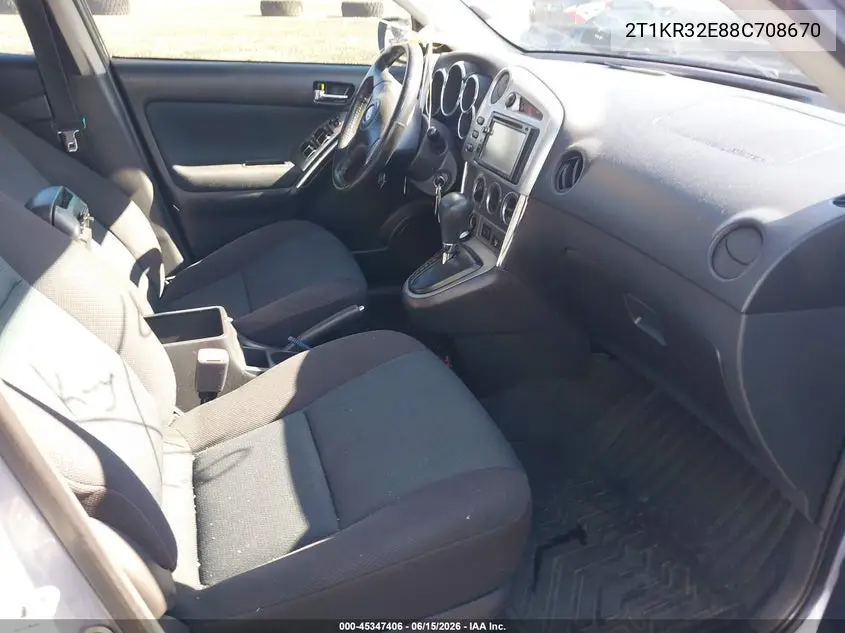 2008 Toyota Matrix Xr VIN: 2T1KR32E88C708670 Lot: 45347406