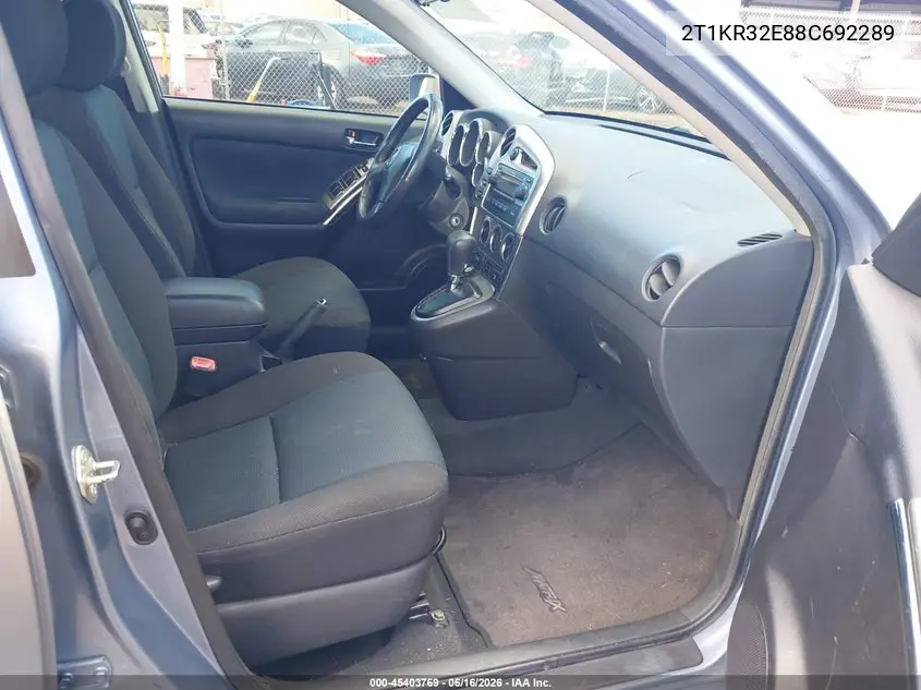 2008 Toyota Matrix Xr VIN: 2T1KR32E88C692289 Lot: 45403769