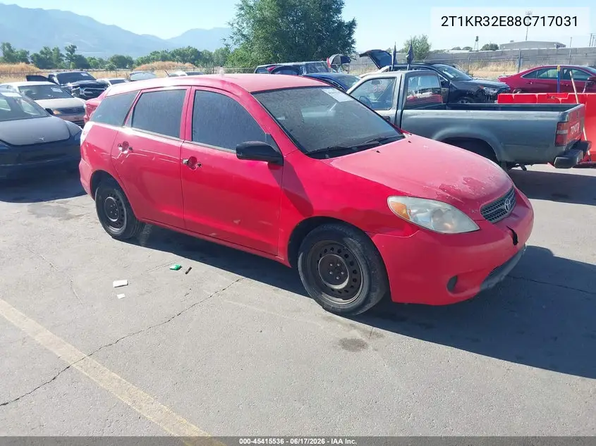 2008 Toyota Matrix Std VIN: 2T1KR32E88C717031 Lot: 45415536