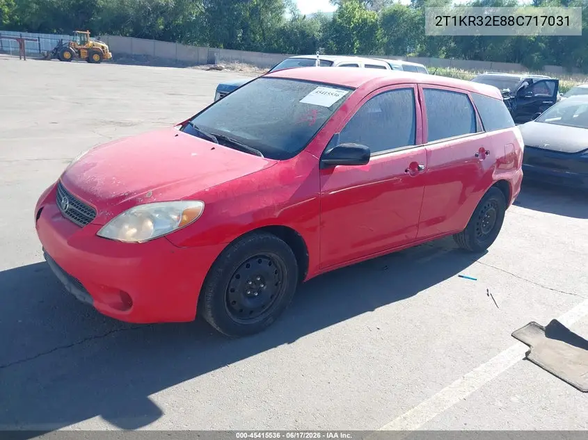 2008 Toyota Matrix Std VIN: 2T1KR32E88C717031 Lot: 45415536