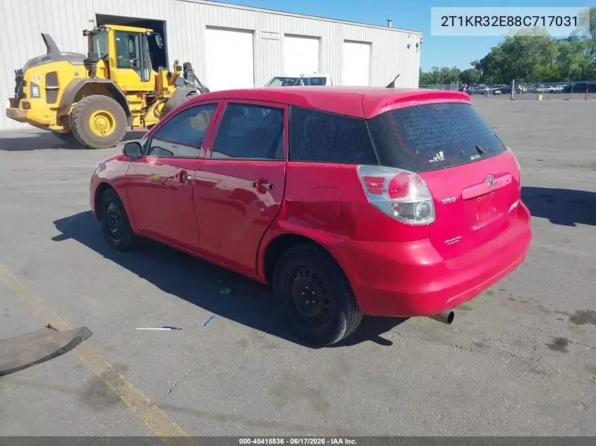 2008 Toyota Matrix Std VIN: 2T1KR32E88C717031 Lot: 45415536