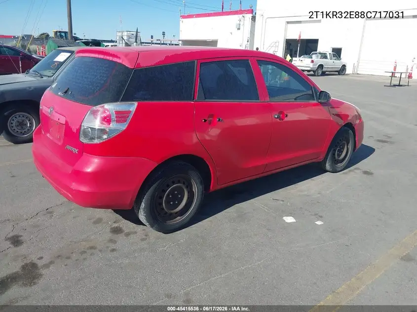 2008 Toyota Matrix Std VIN: 2T1KR32E88C717031 Lot: 45415536