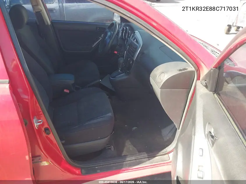 2008 Toyota Matrix Std VIN: 2T1KR32E88C717031 Lot: 45415536