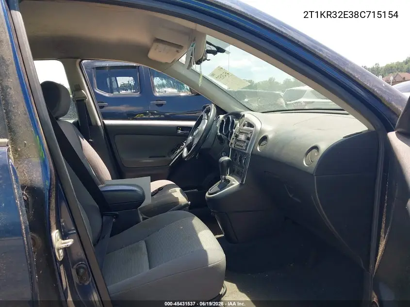 2008 Toyota Matrix Xr VIN: 2T1KR32E38C715154 Lot: 45431537