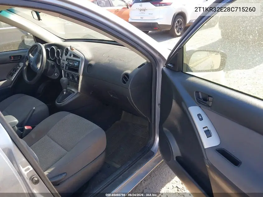 2008 Toyota Matrix Std VIN: 2T1KR32E28C715260 Lot: 45460794