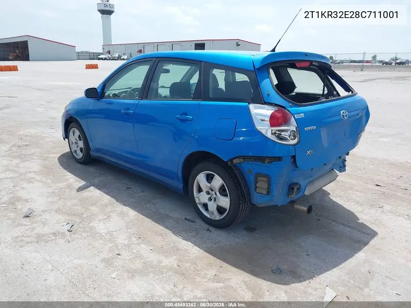 2008 Toyota Matrix Xr VIN: 2T1KR32E28C711001 Lot: 45493343