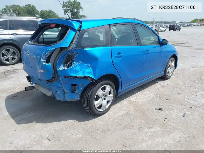 2008 Toyota Matrix Xr VIN: 2T1KR32E28C711001 Lot: 45493343