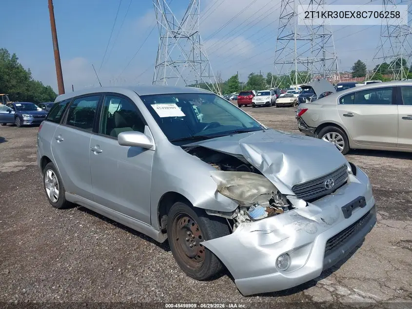 2008 Toyota Matrix Xr VIN: 2T1KR30EX8C706258 Lot: 45498909