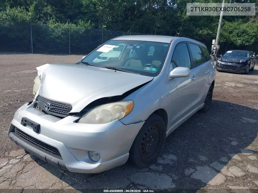 2008 Toyota Matrix Xr VIN: 2T1KR30EX8C706258 Lot: 45498909