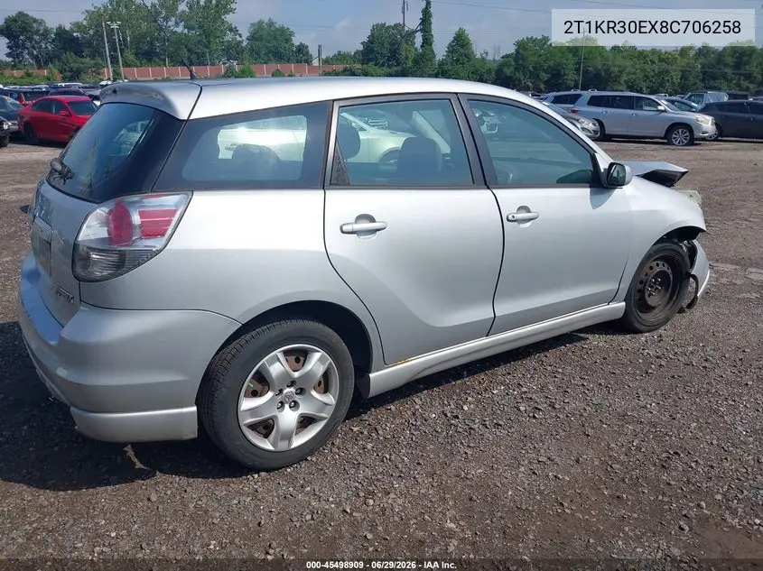 2008 Toyota Matrix Xr VIN: 2T1KR30EX8C706258 Lot: 45498909