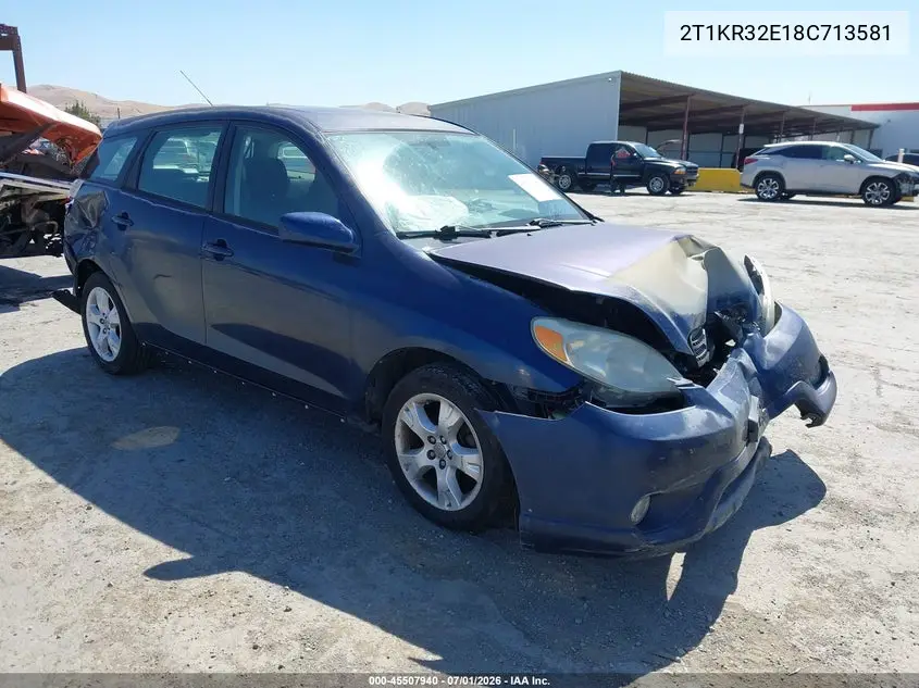 2008 Toyota Matrix Xr VIN: 2T1KR32E18C713581 Lot: 45507940
