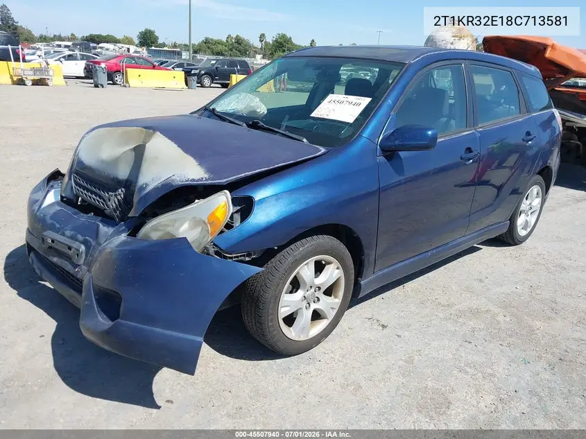 2008 Toyota Matrix Xr VIN: 2T1KR32E18C713581 Lot: 45507940