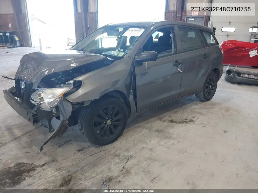 2008 Toyota Matrix Std VIN: 2T1KR32E48C710755 Lot: 45536948