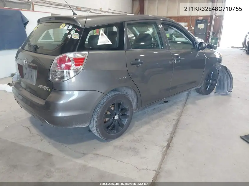 2008 Toyota Matrix Std VIN: 2T1KR32E48C710755 Lot: 45536948