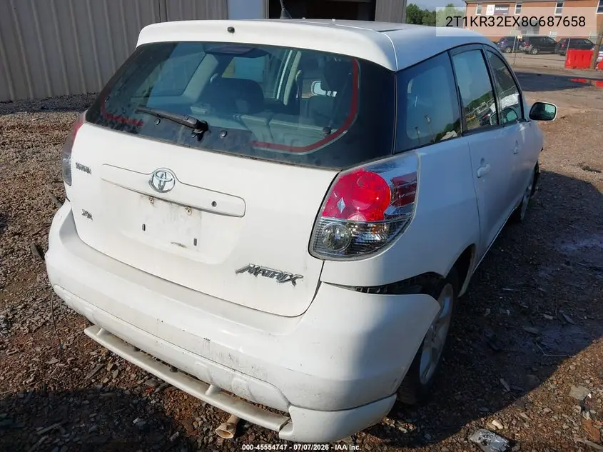 2008 Toyota Matrix Xr VIN: 2T1KR32EX8C687658 Lot: 45554747