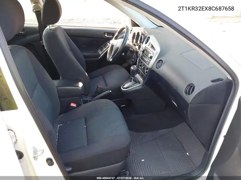 2008 Toyota Matrix Xr VIN: 2T1KR32EX8C687658 Lot: 45554747