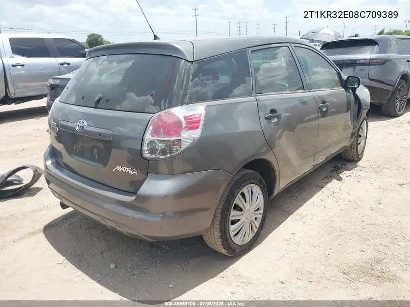 2008 Toyota Matrix Std VIN: 2T1KR32E08C709389 Lot: 45559100