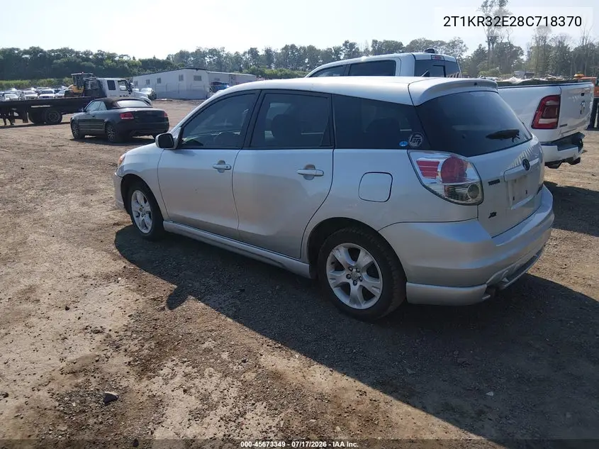 2008 Toyota Matrix Xr VIN: 2T1KR32E28C718370 Lot: 45673349