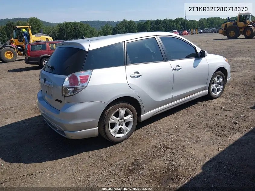 2008 Toyota Matrix Xr VIN: 2T1KR32E28C718370 Lot: 45673349