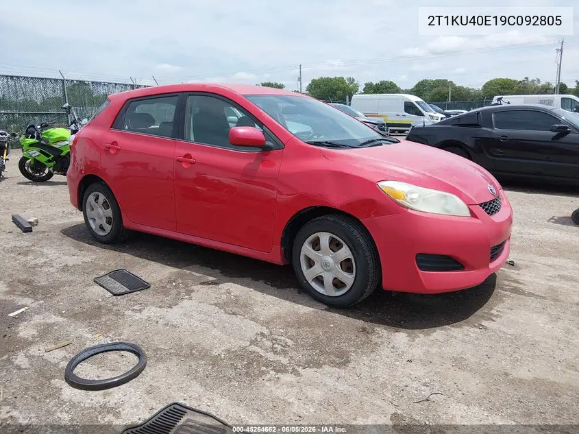 2009 Toyota Matrix VIN: 2T1KU40E19C092805 Lot: 45264662