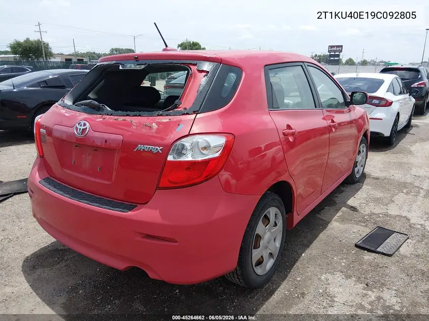 2009 Toyota Matrix VIN: 2T1KU40E19C092805 Lot: 45264662