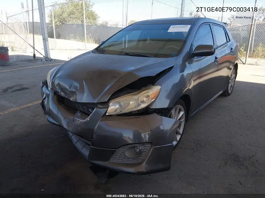 2009 Toyota Matrix Xrs VIN: 2T1GE40E79C003418 Lot: 45343662