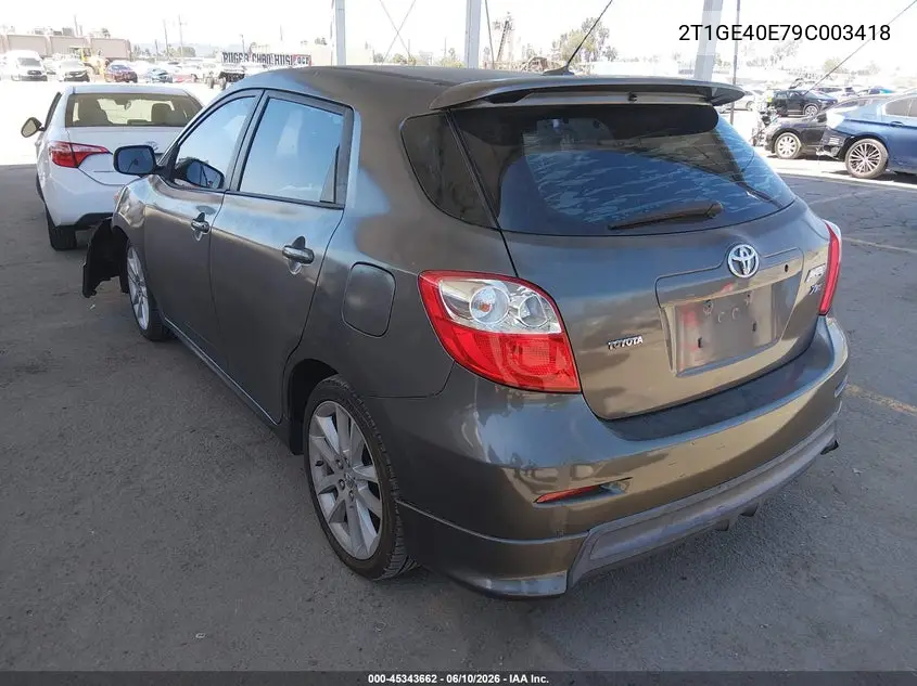 2009 Toyota Matrix Xrs VIN: 2T1GE40E79C003418 Lot: 45343662